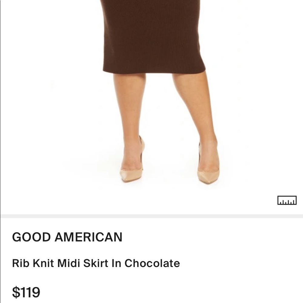 Good American Ribbed Midi Skirt